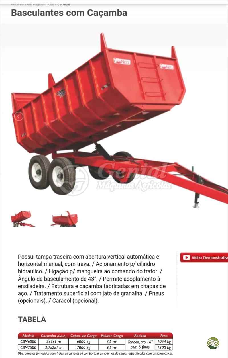 IMPLEMENTOS AGRICOLAS CARRETA AGRÍCOLA CARRETA BASCULANTE Genial Máquinas DOURADOS MATO GROSSO DO SUL MS